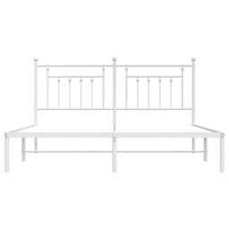Berkfield Home Metal Bed Frame with Headboard White 160x200 cm - thumbnail 6