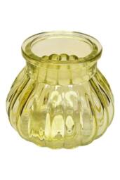 KDMD Yellow Veneto Bubble Glass Jar Vase 7.5cm 12 Pack - thumbnail 8
