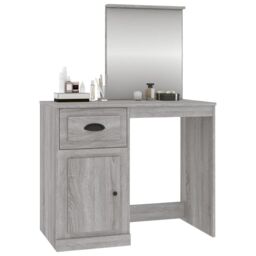 Berkfield Home Dressing Table with Mirror Grey Sonona 90x50x132.5 cm Engineered Wood - thumbnail 4
