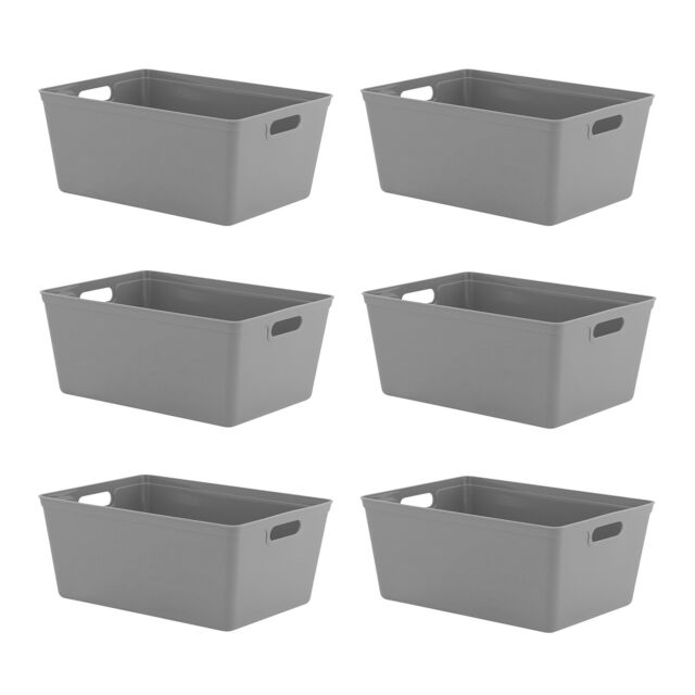 simpa 11L Plastic Studio Organiser Trays with Handles - Set of 6 in Grey - image 1