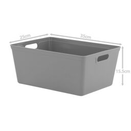 simpa 11L Plastic Studio Organiser Trays with Handles - Set of 6 in Grey - thumbnail 4