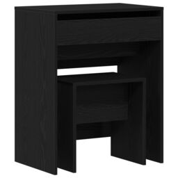 Berkfield Home Dressing Table with Mirror Black Oak Engineered Wood - thumbnail 2