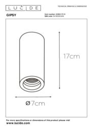 Lucide 'GIPSY' Modern Large Surface Mounted Plaster Ceiling Spotlight 1xGU10 in White - thumbnail 5
