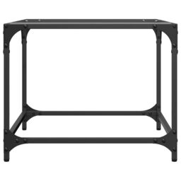 Berkfield Home Coffee Tables with Transparent Glass Top 2 pcs 50x50x40 cm Steel in Grey - Size: 50 x 50 x 40 cm - thumbnail 4