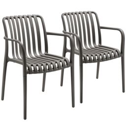 tectake Garden Chairs Alcudia in Dark Grey - Size: 2 Seater - thumbnail 1