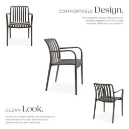 tectake Garden Chairs Alcudia in Dark Grey - Size: 2 Seater - thumbnail 3
