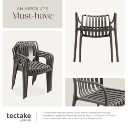 tectake Garden Chairs Alcudia in Dark Grey - Size: 2 Seater - thumbnail 5