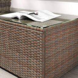 Wyld Haus Pata Brown Rattan Outdoor Coffee Table with Glass Top - thumbnail 8