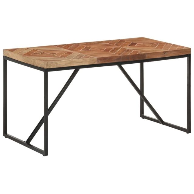 Berkfield Home Dining Table 140x70x76 cm Solid Acacia & Mango Wood in Brown - Size: 140 x 70 x 76 cm - image 1