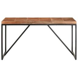 Berkfield Home Dining Table 140x70x76 cm Solid Acacia & Mango Wood in Brown - Size: 140 x 70 x 76 cm - thumbnail 2
