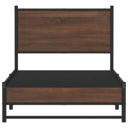Berkfield Home Metal Bed Frame without Mattress Brown Oak 90x200 cm - thumbnail 5