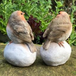 Animal Crackers Set Of Two Robins On Stones Home Or Garden Decoration - thumbnail 5