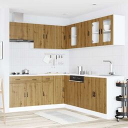Berkfield Home 11 Piece Kitchen Cabinet Set Porto Artisan Oak Engineered Wood in Brown - thumbnail 3