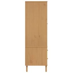 Berkfield Home Wardrobe SENJA Rattan Look Brown 90x55x175 cm Solid Wood Pine - Size: 90 x 55 x 175 cm - thumbnail 7