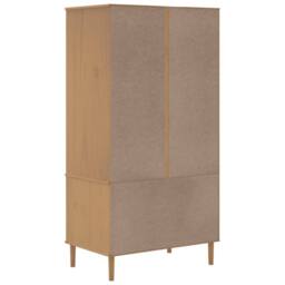 Berkfield Home Wardrobe SENJA Rattan Look Brown 90x55x175 cm Solid Wood Pine - Size: 90 x 55 x 175 cm - thumbnail 8