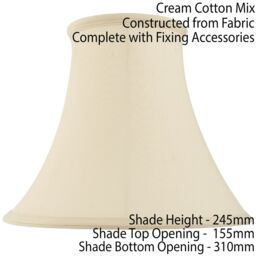 "Loops 12"" Round Bell Handmade Lamp Shade Cream Fabric Classic Table Light Bulb Cover" - thumbnail 2