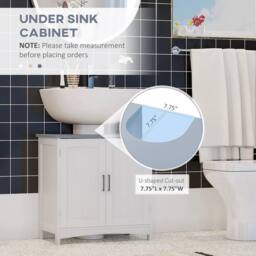 VOGREX White 3-Piece Bathroom Furniture Set with Adjustable Shelves - thumbnail 5