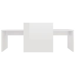 Berkfield Home Coffee Table Set High Gloss White 100x48x40 cm Engineered Wood - Size: 100 x 48 x 40 cm - thumbnail 4