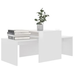 Berkfield Home Coffee Table Set High Gloss White 100x48x40 cm Engineered Wood - Size: 100 x 48 x 40 cm - thumbnail 3