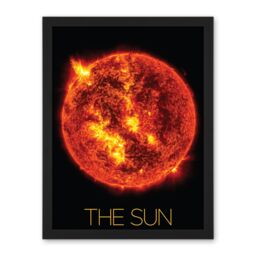 "Artery8 Wall Art Print NASA Our Solar System The Sun Solar Flare Image Large Framed Wall Décor Art in Black - Size: W18"" x H24""" - thumbnail 1