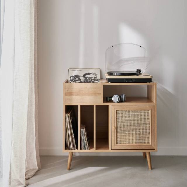 sweeek Vinyl furniture with wood effect & cane in Beige - image 1