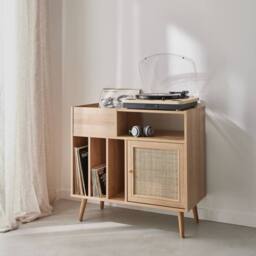 sweeek Vinyl Furniture With Wood Effect & Cane in Light Brown - thumbnail 4