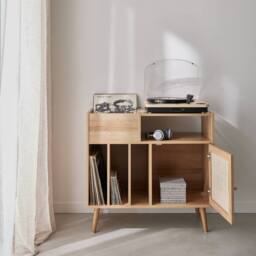 sweeek Vinyl furniture with wood effect & cane in Beige - thumbnail 4