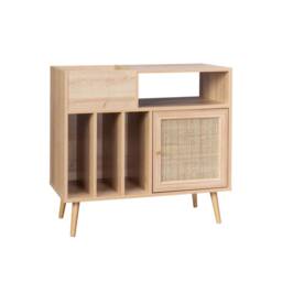 sweeek Vinyl furniture with wood effect & cane in Beige - thumbnail 2