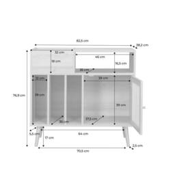 sweeek Vinyl furniture with wood effect & cane in Beige - thumbnail 5