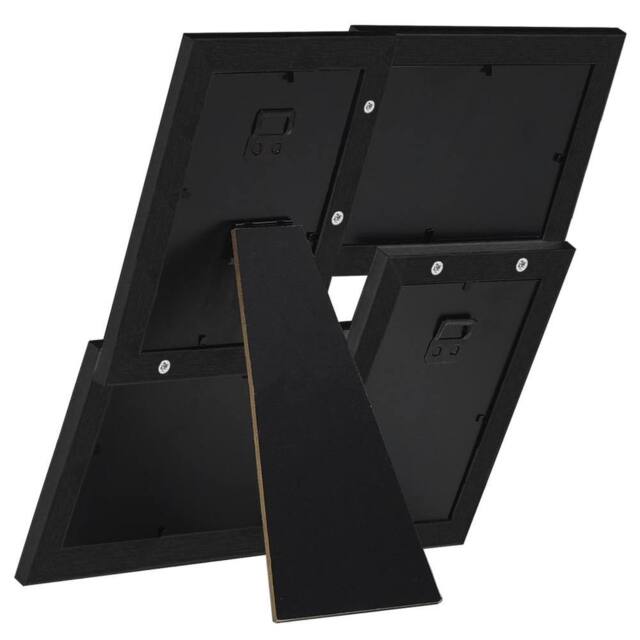 Berkfield Home Collage Photo Frame for 4x(13x18 cm) Picture Black MDF - Size: 13x18 cm - image 1