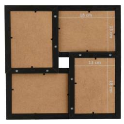 Berkfield Home Collage Photo Frame for 4x(13x18 cm) Picture Black MDF - Size: 13x18 cm - thumbnail 6