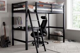 Time4sleep Fusion Black Gaming Wooden High Sleeper Bed Frame - Size: Single - thumbnail 2