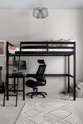 Time4sleep Fusion Black Gaming Wooden High Sleeper Bed Frame - Size: Single - thumbnail 1