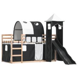 Berkfield Home Elegant Bunk Bed without Mattress with Slide White & Black 80x200 cm