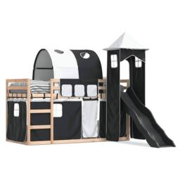 Berkfield Home Elegant Bunk Bed without Mattress with Slide White & Black 80x200 cm - thumbnail 3