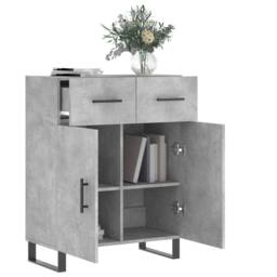 Berkfield Home Sideboard Concrete Grey 69.5x34x90 cm Engineered Wood - thumbnail 4
