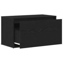 Berkfield Home Hall Bench Black Oak 80x40x45 cm Engineered Wood - Size: 80 x 40 x 45 cm - thumbnail 5