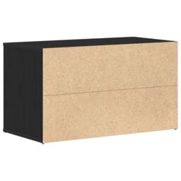 Berkfield Home Hall Bench Black Oak 80x40x45 cm Engineered Wood - Size: 80 x 40 x 45 cm - thumbnail 6