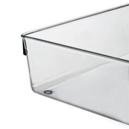 Orsina Sturdy Build Set Of Two Large Kitchen Organisers, Integrated Handle Narrow Storage Boxes For Fridge in Clear - thumbnail 5