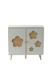 Home Source 2 Door Storage Cabinet Hallway Living Room Sideboard Wooden Legs in White - thumbnail 2