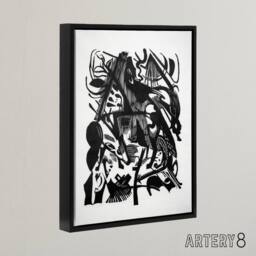 "Artery8 Birth of the Wolves Abstract Franz Marc Vintage Framed Canvas Wall Art in White - Size: W12"" x H16""" - thumbnail 2