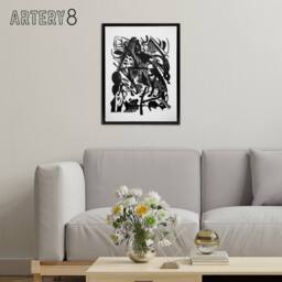 "Artery8 Birth of the Wolves Abstract Franz Marc Vintage Framed Canvas Wall Art in White - Size: W12"" x H16""" - thumbnail 3