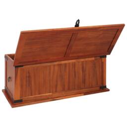 Berkfield Home Storage Chest 90x45x40 cm Solid Acacia Wood in Brown - Size: 90 x 45 x 40 cm - thumbnail 6