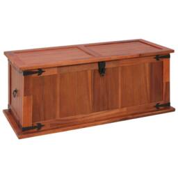 Berkfield Home Storage Chest 90x45x40 cm Solid Acacia Wood in Brown - Size: 90 x 45 x 40 cm - thumbnail 1