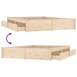 Berkfield Home Bed Frame with Drawers 180x200 cm Super King Size in Brown - thumbnail 6