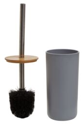 Orsina White Toilet Brush Holder, Bathroom Cleaning Set With Bristles & Natural Grip, Brush Holder in Grey - thumbnail 2