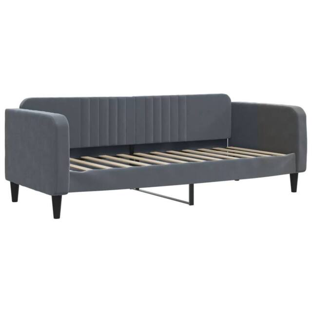 Berkfield Home Day Bed Dark Grey 90x190 cm Velvet - image 1