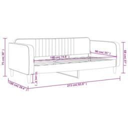 Berkfield Home Day Bed Dark Grey 90x190 cm Velvet - thumbnail 8