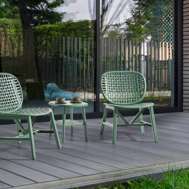 Wyld and Coco Bar Green Bistro Set Table with Low Chairs - image 1