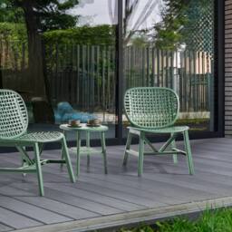Wyld and Coco Bar Green Bistro Set Table with Low Chairs - thumbnail 1
